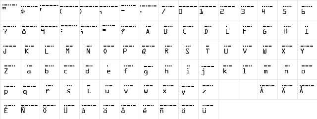MC morse_International_1890 S Regular  glyph index