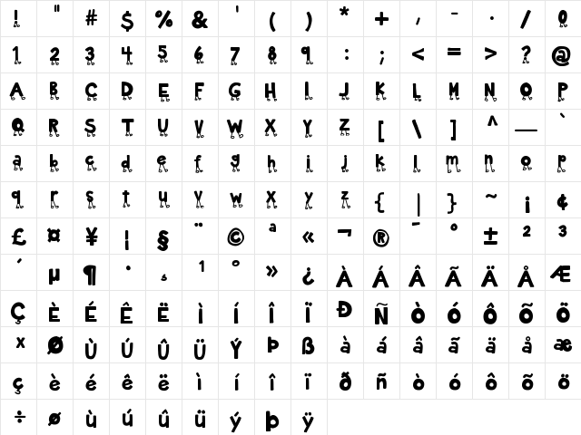 KBNowWalkItOut Medium  glyph index