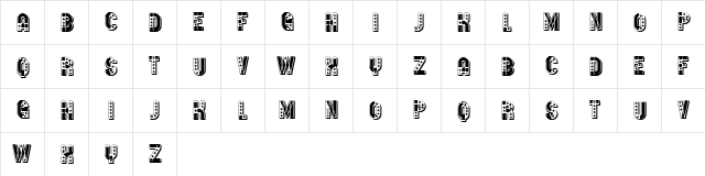 Donald Filled Regular  glyph index