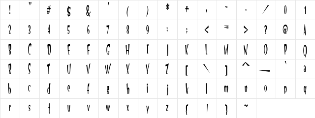 VTC-OptikaTwo Regular  glyph index