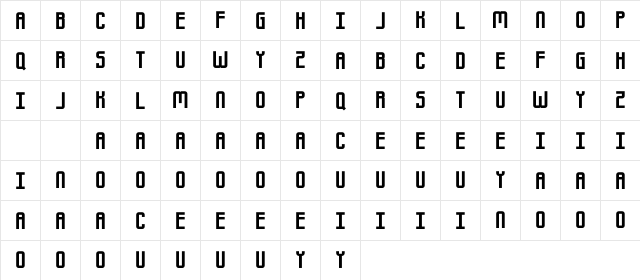 Gipfel Regular  glyph index