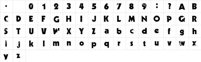 Decade Regular  glyph index