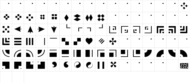 Borderbats-Geo Regular  glyph index