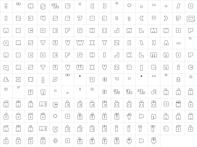 Samurai Terrapin Outline Outline  glyph index