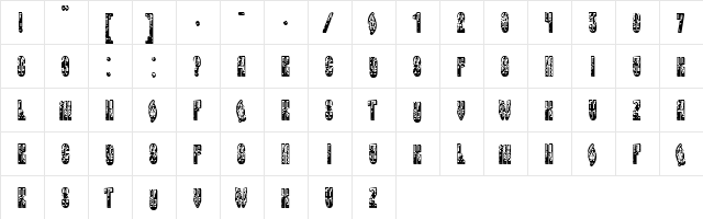 Russian Land Old Regular  glyph index