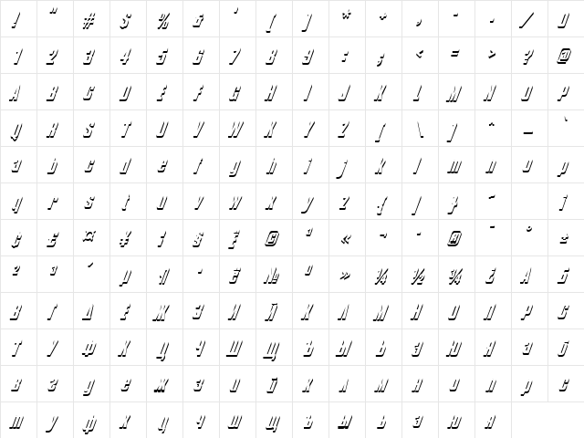 CompoShadow Normal  glyph index