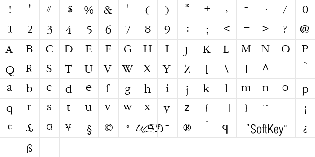 Amethyst Regular  glyph index