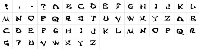 Aaah Normal  glyph index