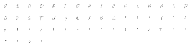 Elitmog Free Font Regular  glyph index
