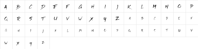 Rickies Free Regular  glyph index