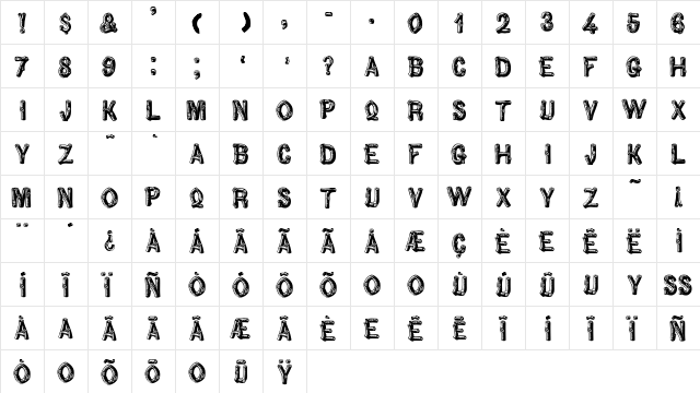 Woodbadge Regular  glyph index