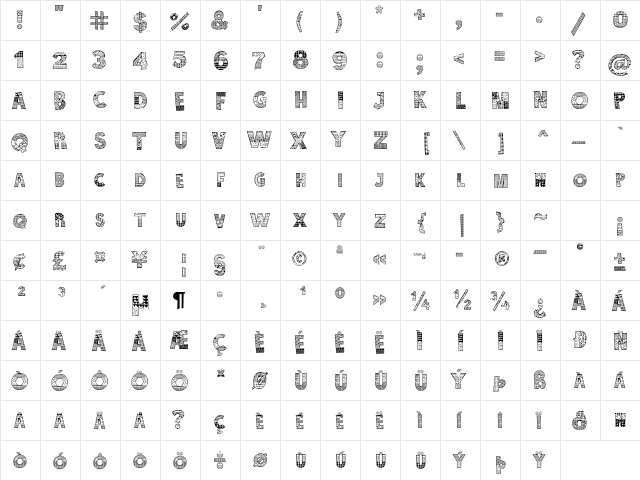 Karamuruh Turbo Regular  glyph index