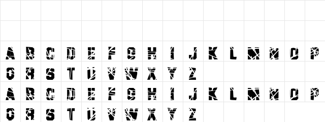 Broken Glass Regular  glyph index