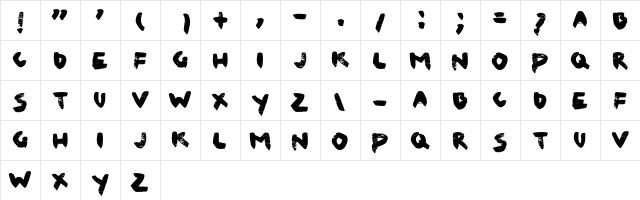 Canvaslm Black  glyph index