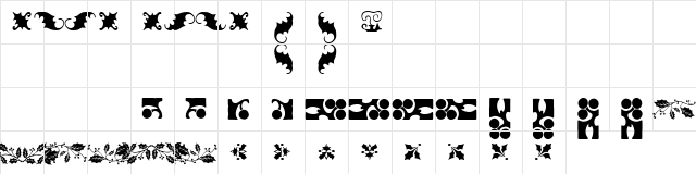 Holiday Borders Regular  glyph index