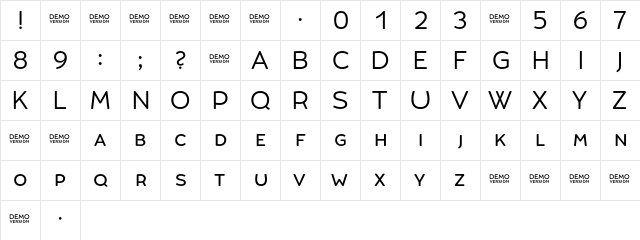 Umba Soft SC Regular Demo  glyph index