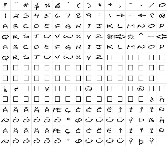 FZ JAZZY 29 CRACKED EX Bold  glyph index