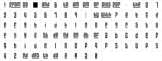 Blackout3 ExtraLight  glyph index