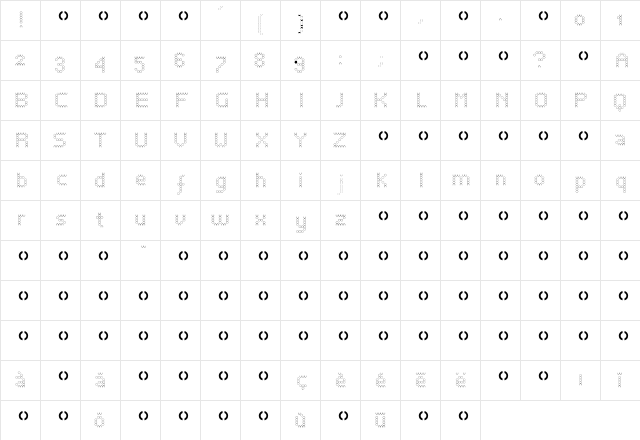2BubbleBath Regular  glyph index