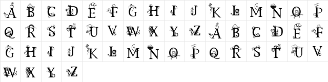 Kids Alphabet Regular  glyph index