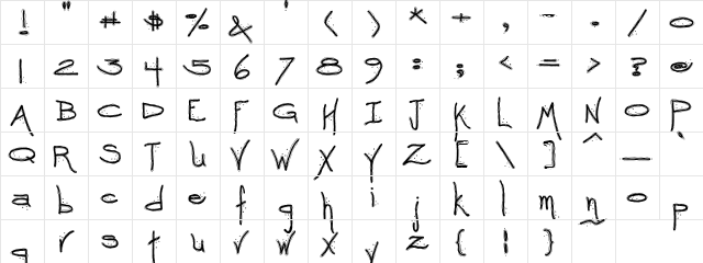 PC Willa Regular  glyph index