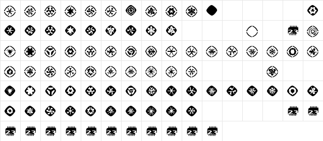 Zone23_foopy10 Normal  glyph index