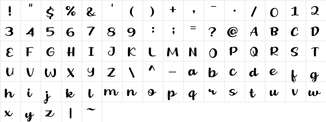 Fresh Olive Regular  glyph index