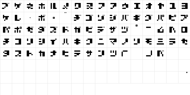 MOOMILK KANA  glyph index