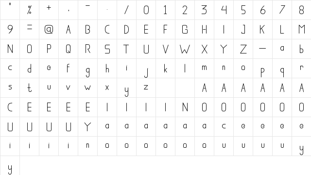 The Moon Regular  glyph index