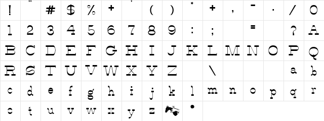 Alfredo's Dance Regular  glyph index
