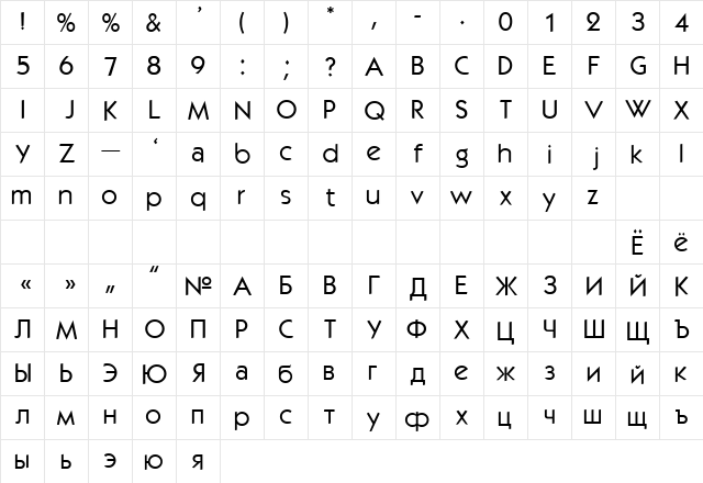 DG_Kabel Normal  glyph index