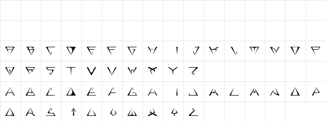 Chinesearch Regular  glyph index