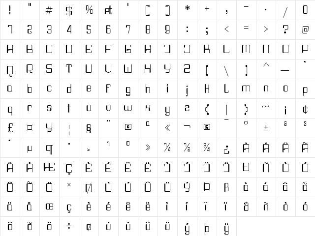 Haike Regular  glyph index