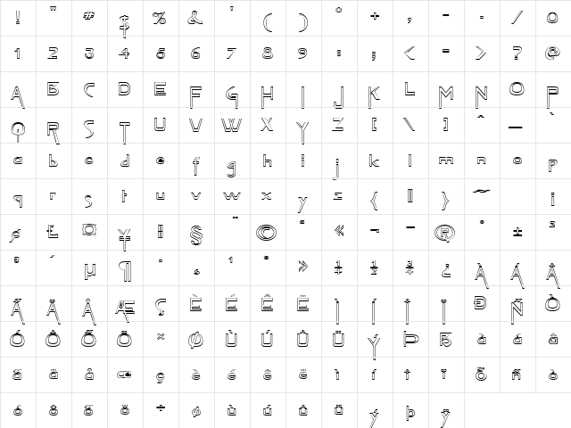 TabletHollowExtended Normal  glyph index