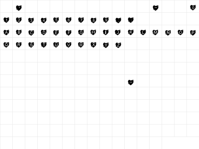 NewWGL4Font Regular  glyph index
