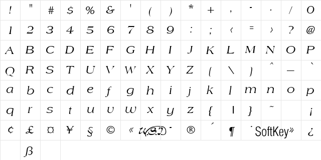 UncleSam-Italic Regular  glyph index