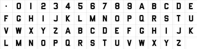 Metalarts 107 Block Regular  glyph index