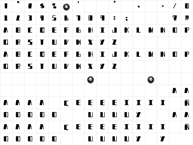 Fat Enterprise Regular  glyph index