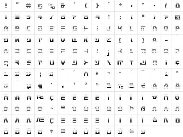 Command Override Gradient Regular  glyph index
