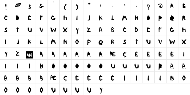 LeJol Medium  glyph index