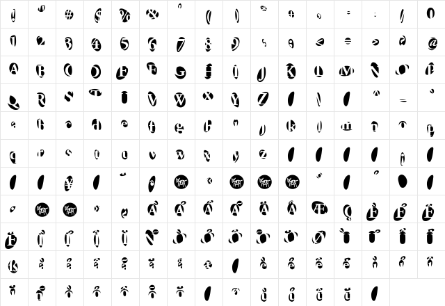 F2FProvinciali Regular  glyph index