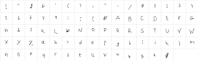 Boaz HW Regular  glyph index