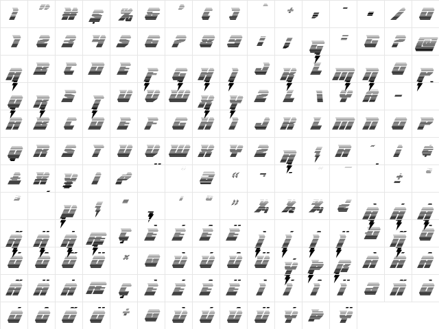 Thunder Titan Gradient Regular  glyph index
