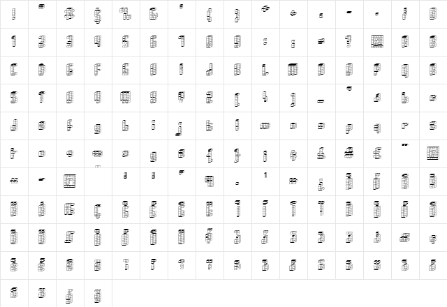 Cubica Regular  glyph index
