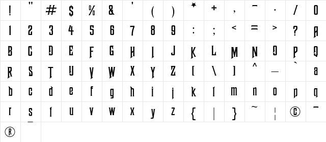 Haunted Mouse Regular  glyph index