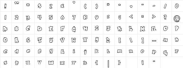 Grafitty Regular  glyph index