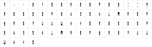 Retrosonic Regular  glyph index
