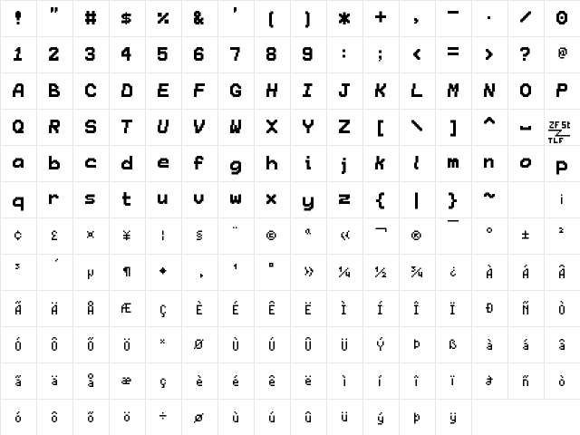 Lilian Medium  glyph index