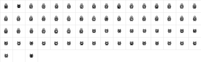 Scarab Border Regular  glyph index