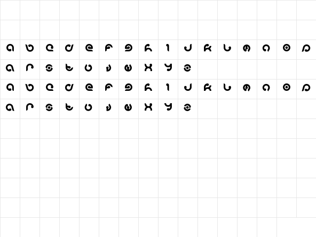 koshima Regular  glyph index